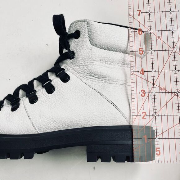 💠 Cougar Nash Leather Lug Sole Combat Lace Up White Boot Size EU 40 US 9 - Picture 12 of 13